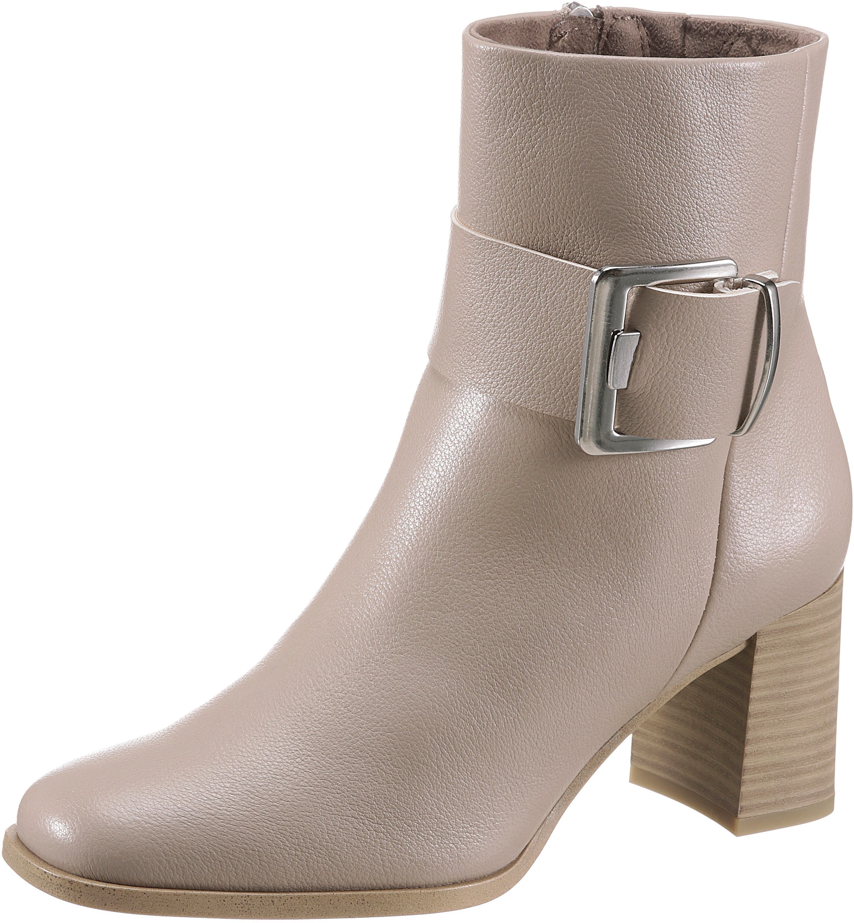 MARCO TOZZI Stiefelette, mit grosser Zierschnalle beige  36 37 38 39 40 41 42