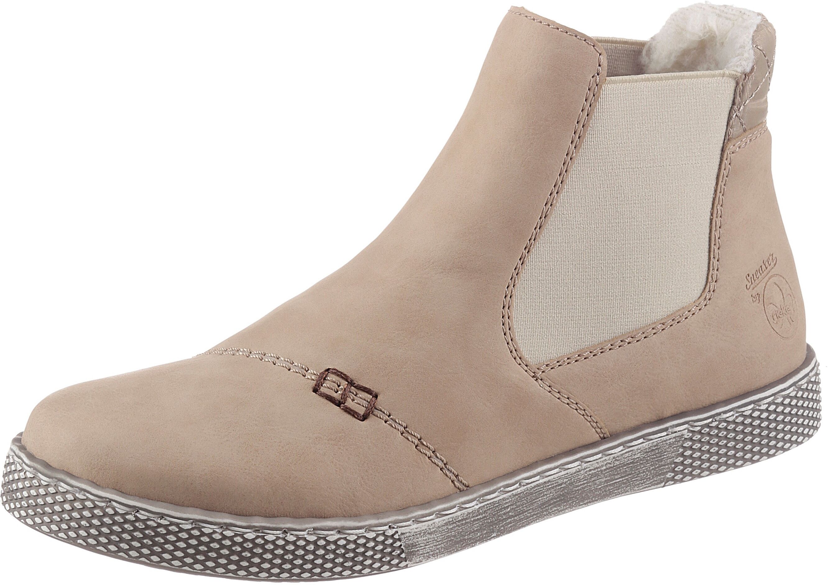 Rieker Chelseaboots, mit Warmfutter beige  36 37 38 39 40 41 42