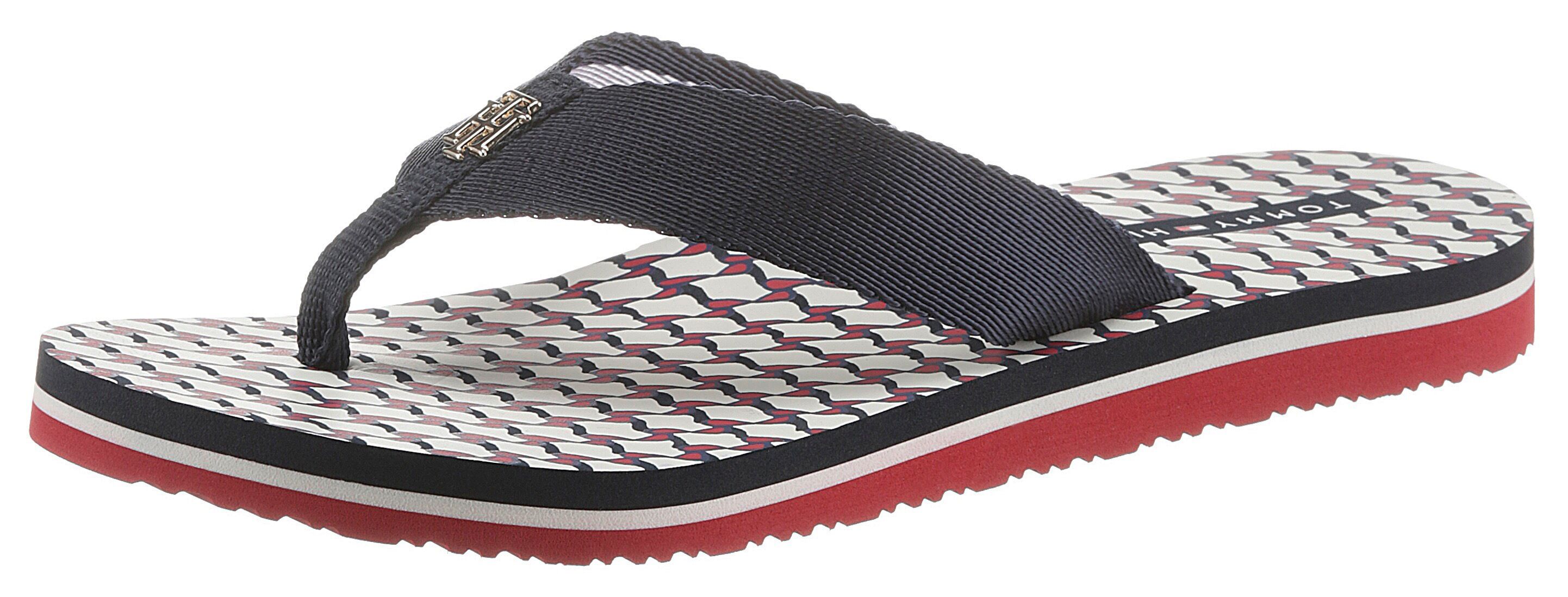 Tommy Hilfiger Zehentrenner »TH CORPORATE FLAT BEACH SANDAL«, mit bedruckter... rot  35 36 37 38 39 40 41 42