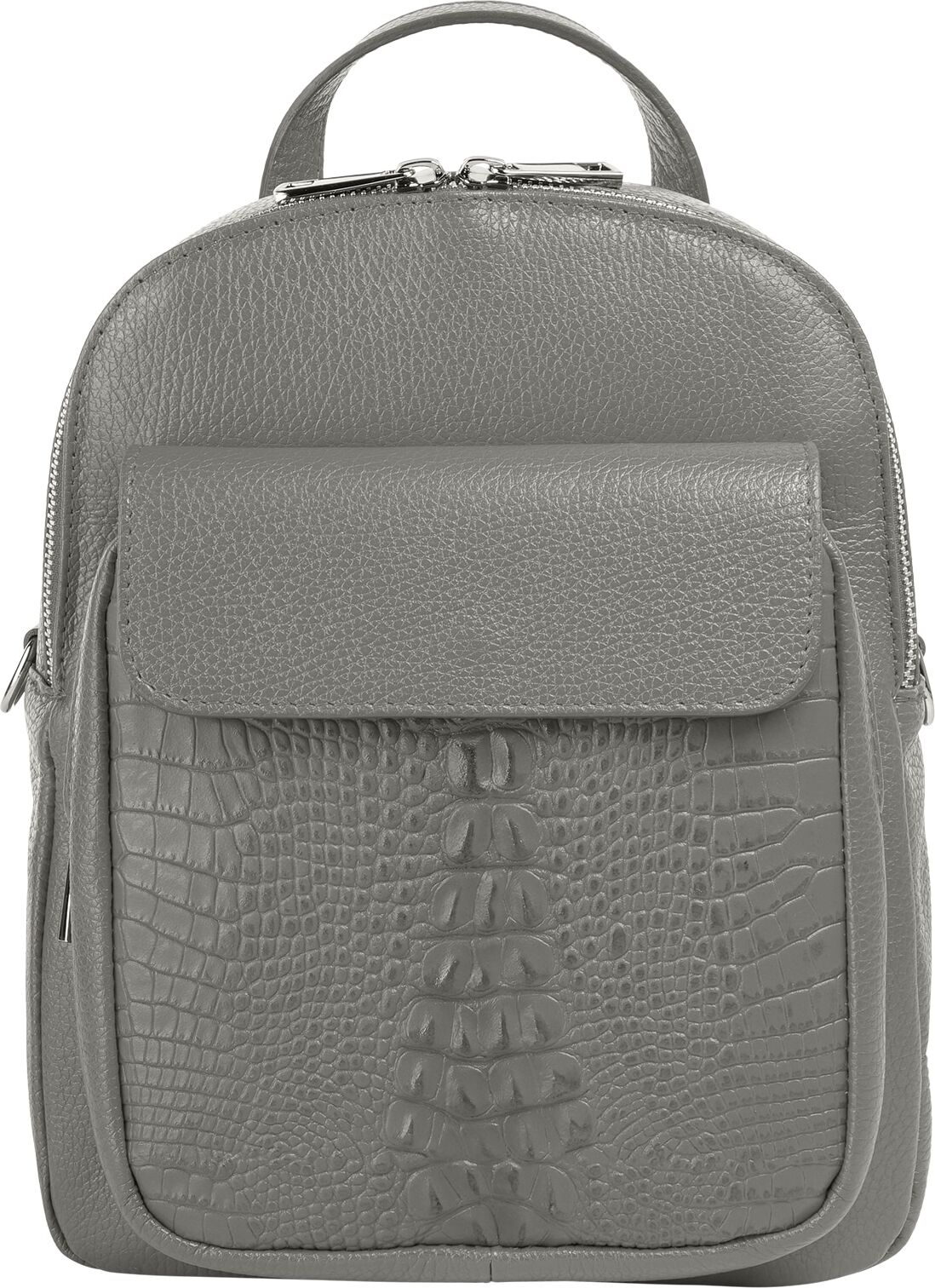 Cluty Cityrucksack, echt Leder, Made in Italy grau  onesize