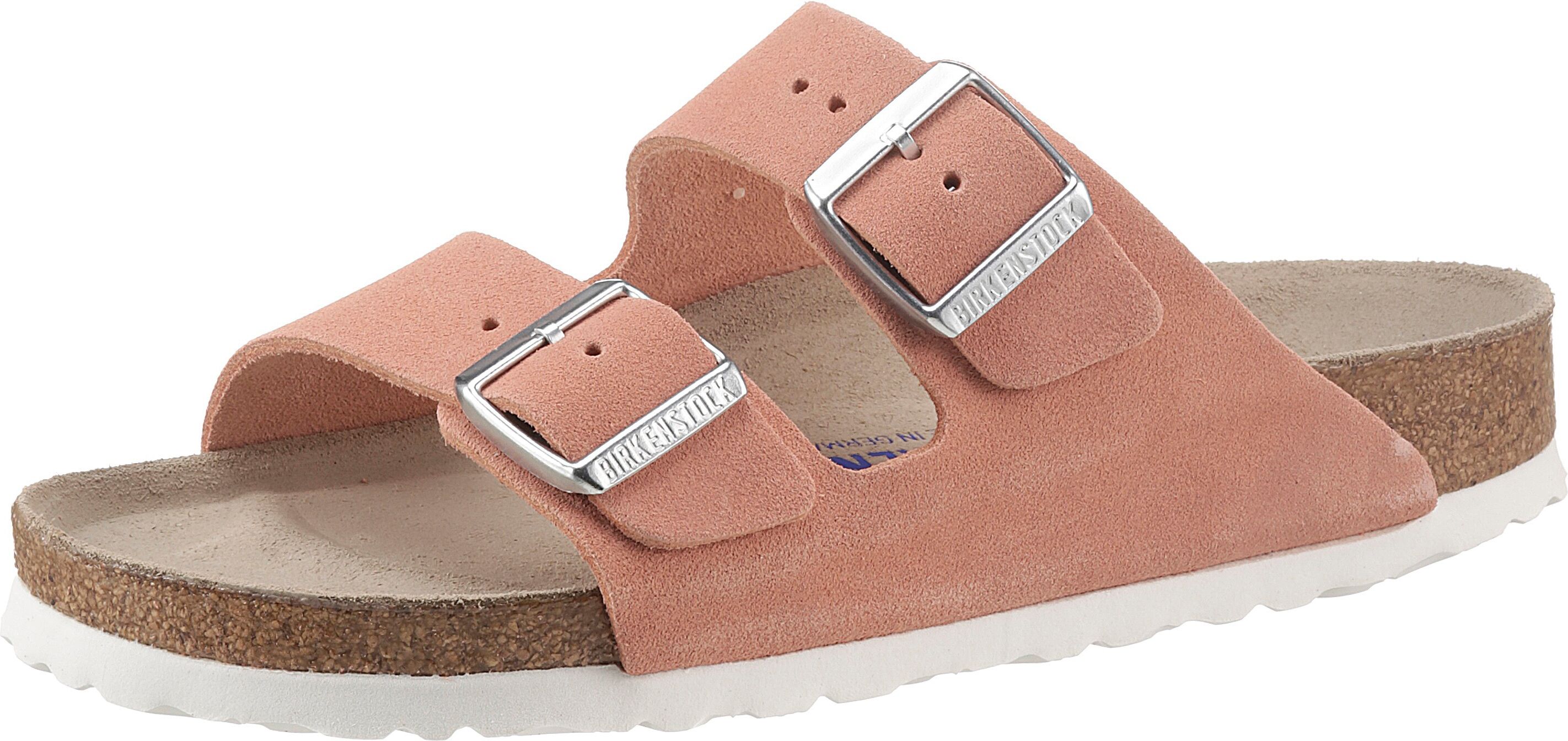 Birkenstock Pantolette »Arizona SFB«, aus Veloursleder, schmale Schuhweite orange  35 36 37 38 39 40 41 42 43