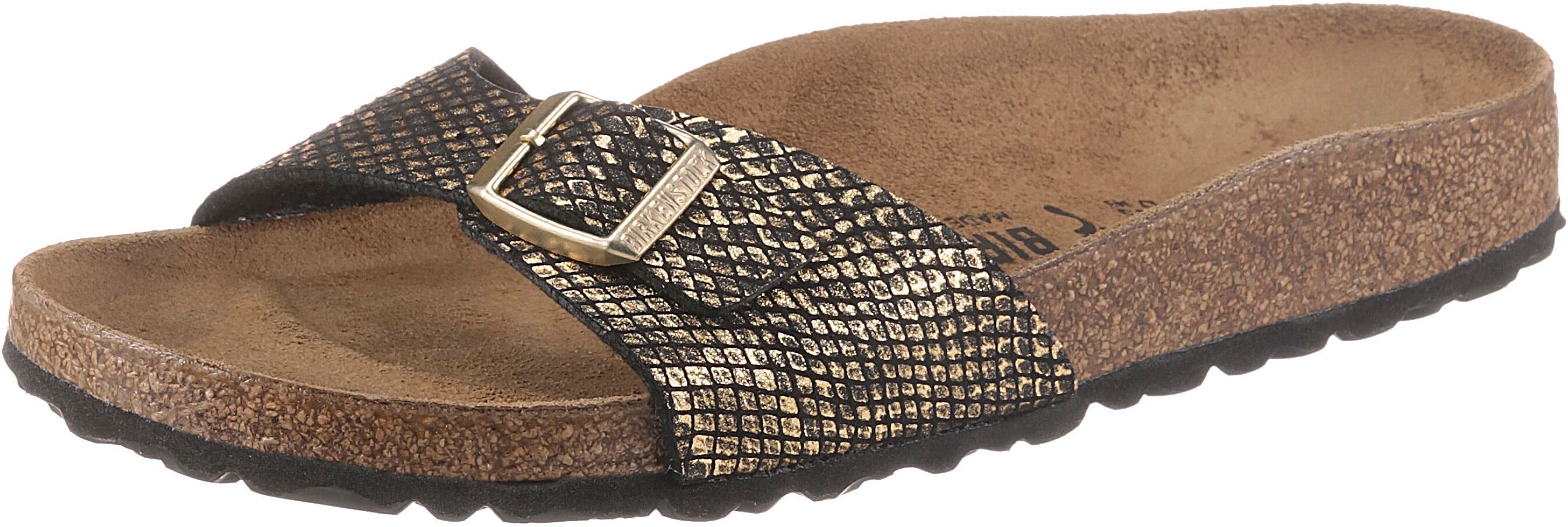 Birkenstock Pantolette »Madrid Shiny Python«, mit vorgeformtem Fussbett,... goldfarben  35 36 37 38 39 40 41 42 43