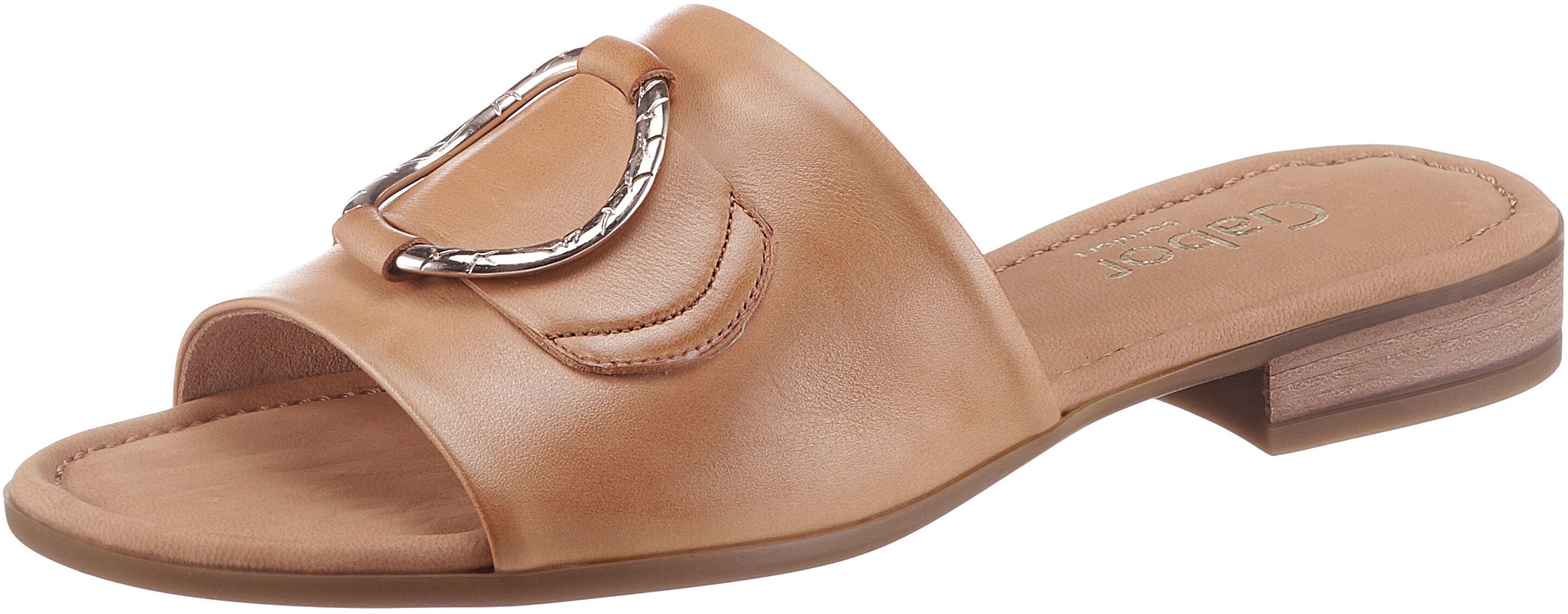 Gabor Pantolette »RHODOS«, mit Zierring in Metalloptik beige  36 37 38 39 40 41 42 43 44