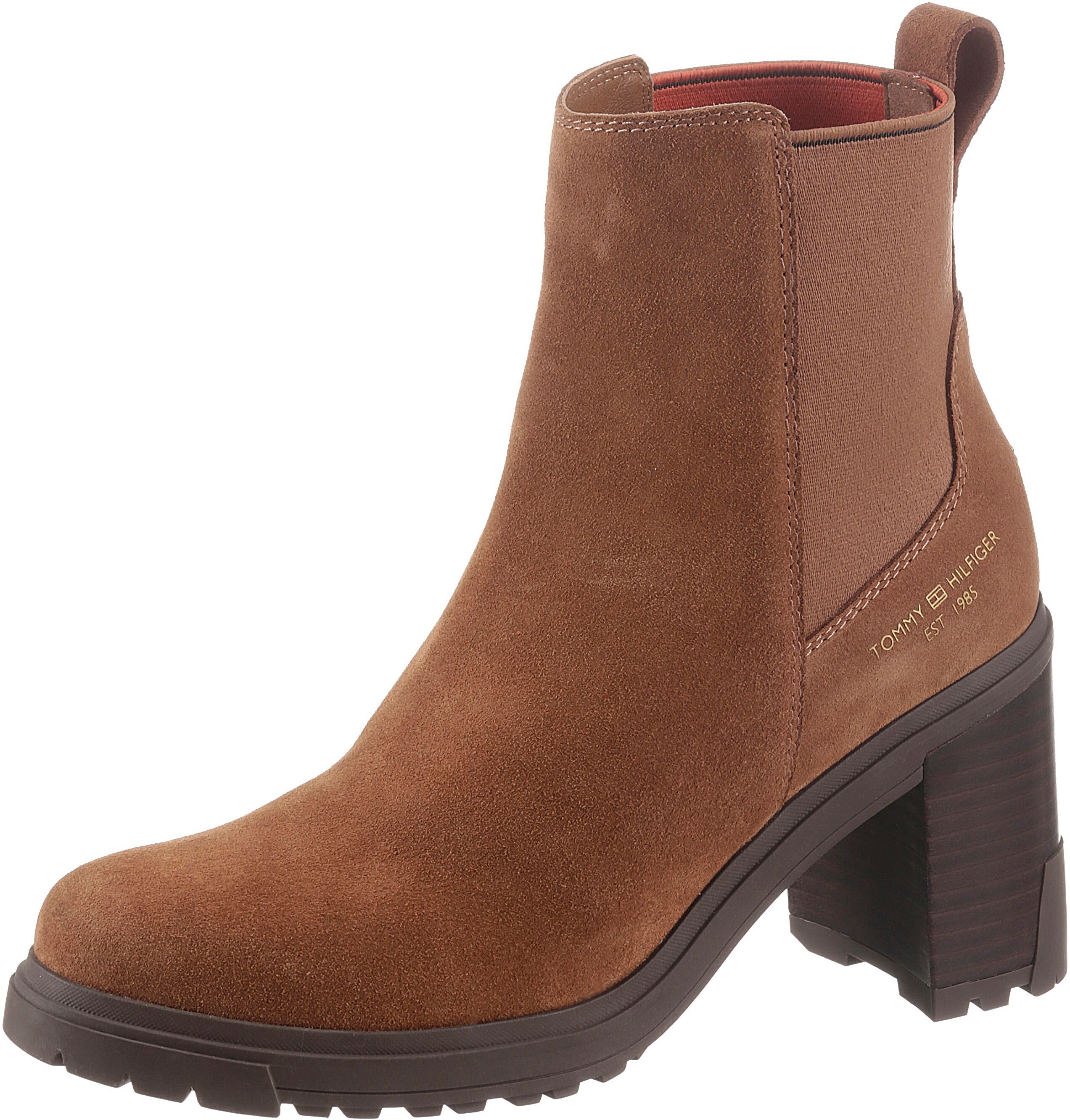 Tommy Hilfiger Chelseaboots »TH OUTDOOR HIGH HEEL BOOT«, mit Logodruck braun  36 37 38 39 40 41 42