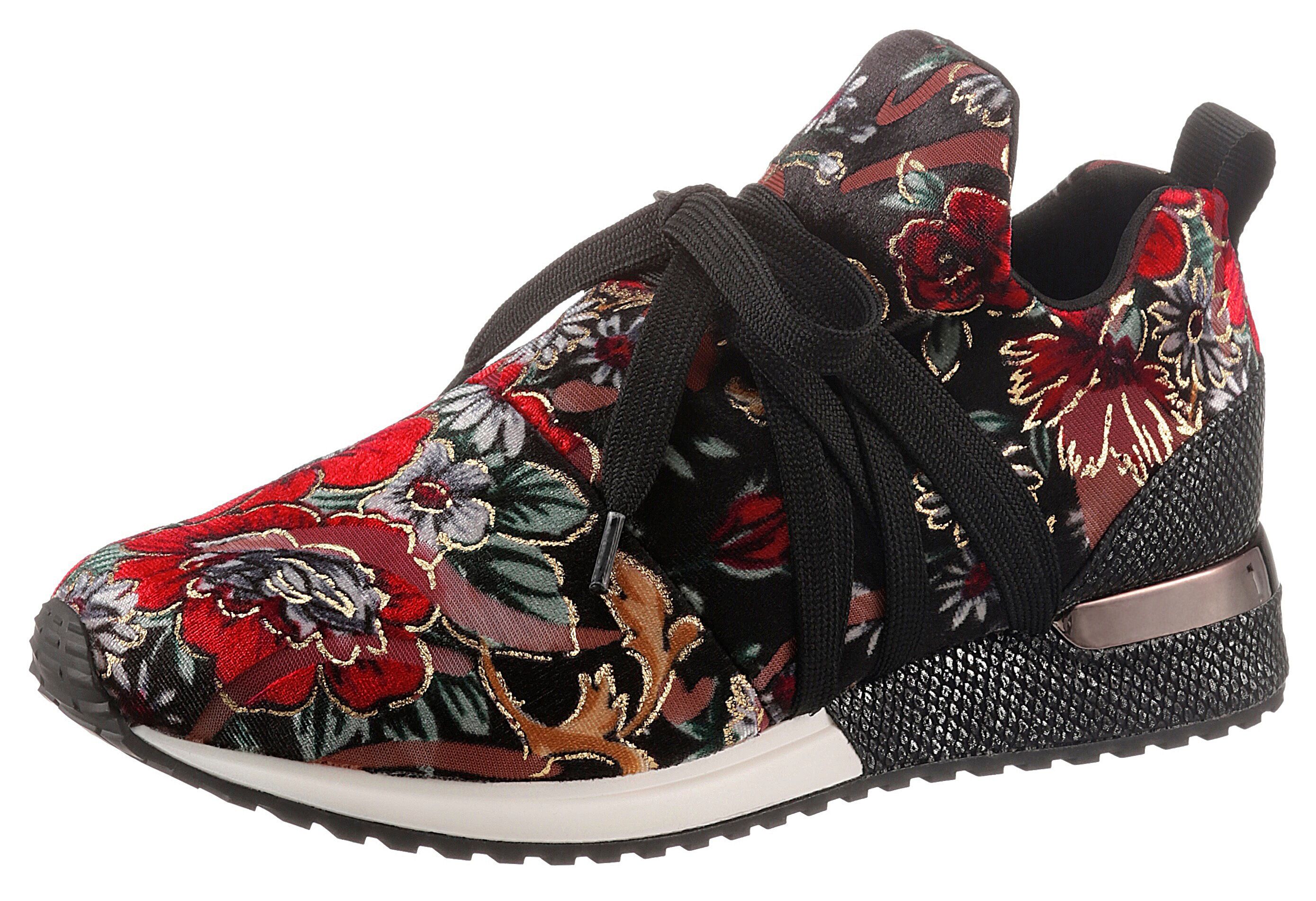 La Strada Slip-On Sneaker, mit opulentem Blütenprint schwarz Größe 36 37 38 39 40 41 42