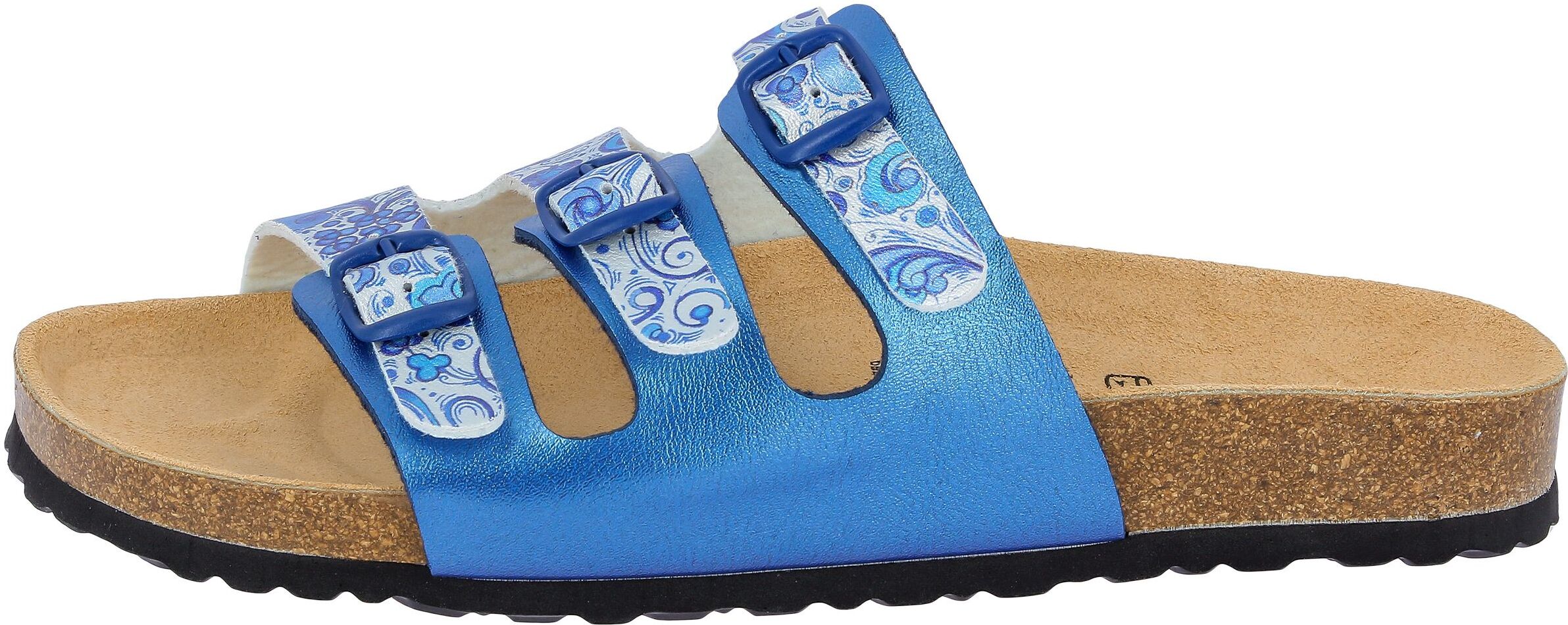 Lico Pantolette »Pantolette Bioline Flower« blau Größe 36 37 38 39 40 41 42