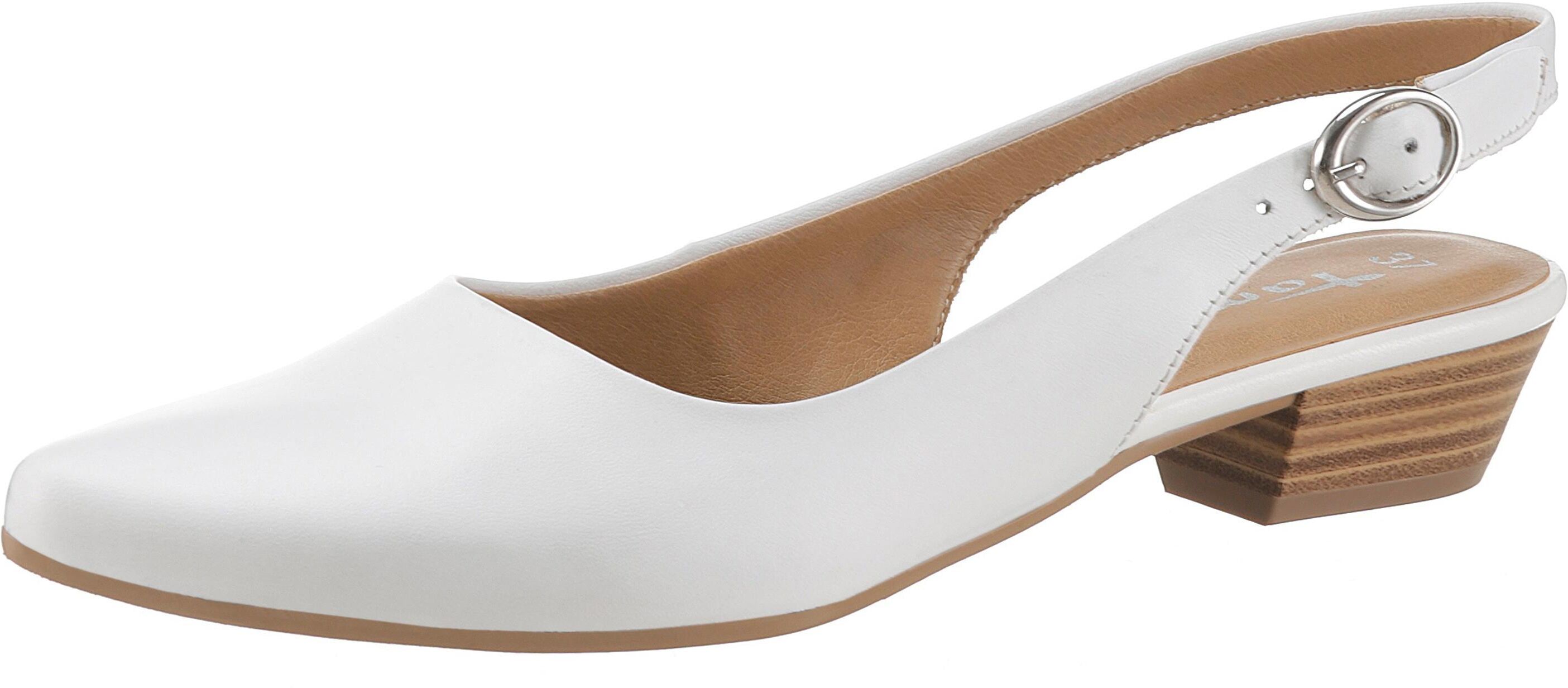 Tamaris Slingpumps »Trina«, in schlichtem Design weiss Größe 36 (3,5) 37 (4,5) 38 (5) 39 (5,5/6) 40 (6,5) 41 (7/7,5) 42 (8)