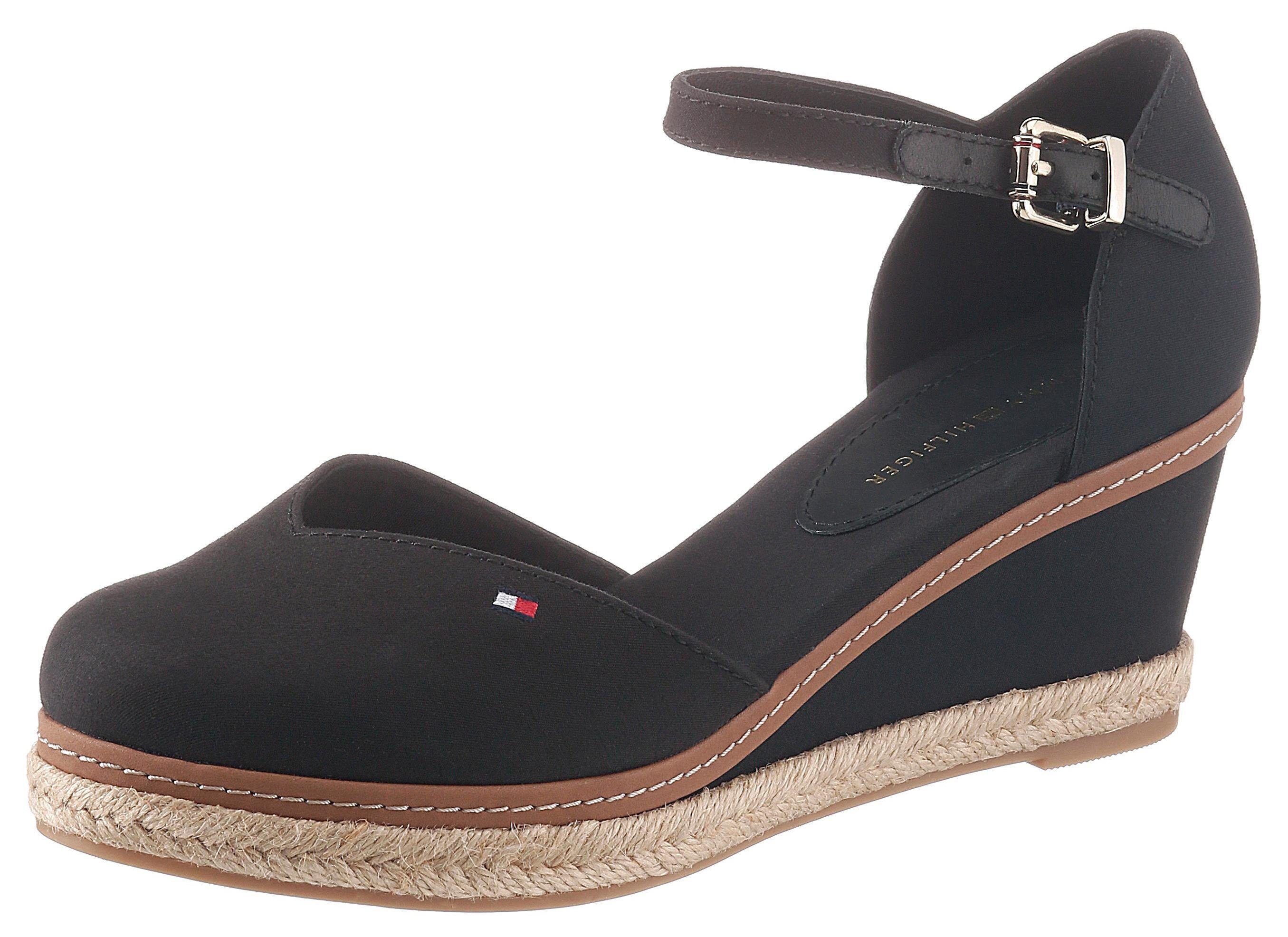 Tommy Hilfiger Spangenpumps »BASIC CLOSED TOE MID WEDGE«, mit verstellbarer... schwarz Größe 35 36 37 38 39 40 41 42