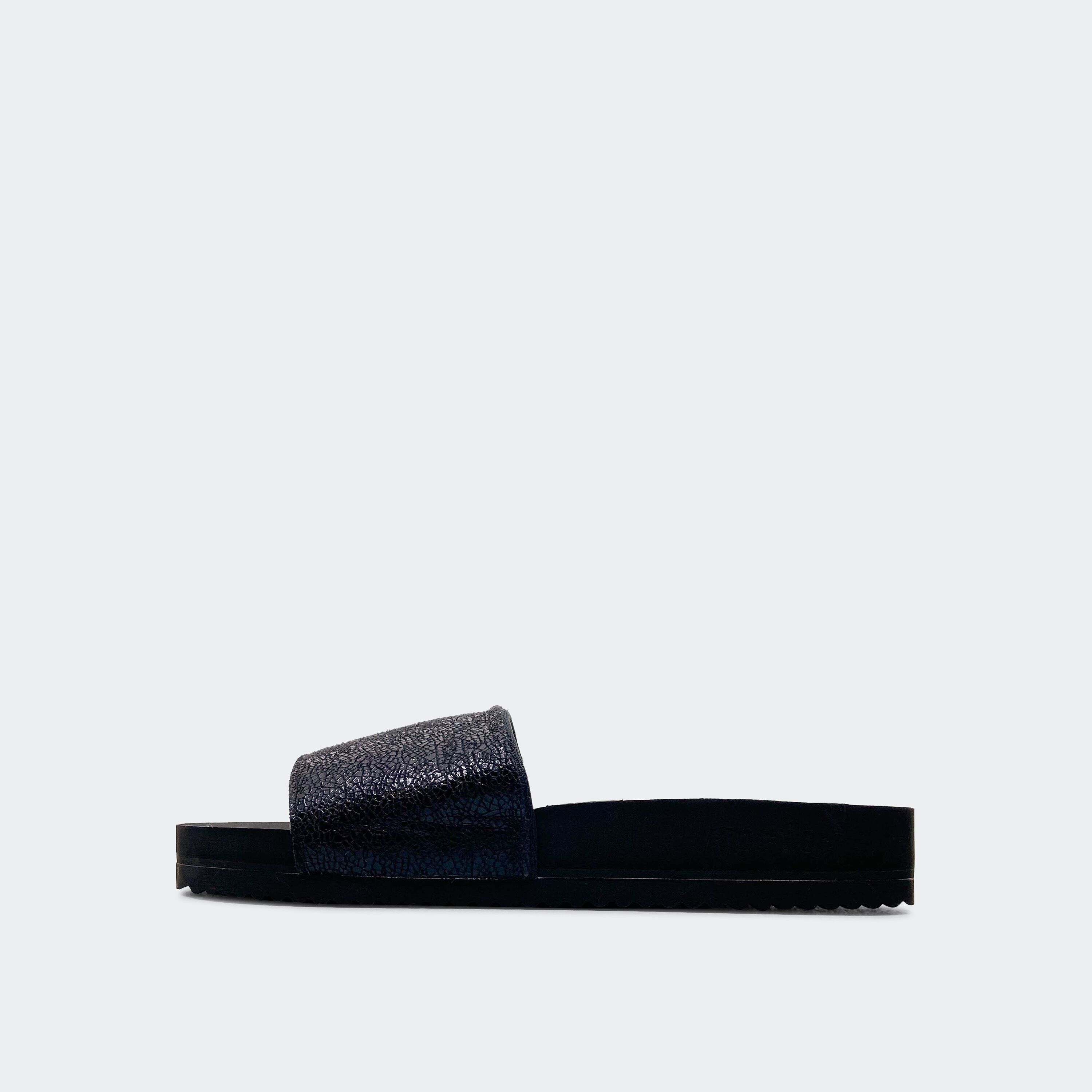 Flip Flop Pantolette »POOL*METALLIC CRACKED«, mit breiter Bandage schwarz Größe 36 37 38 39 40 41 42