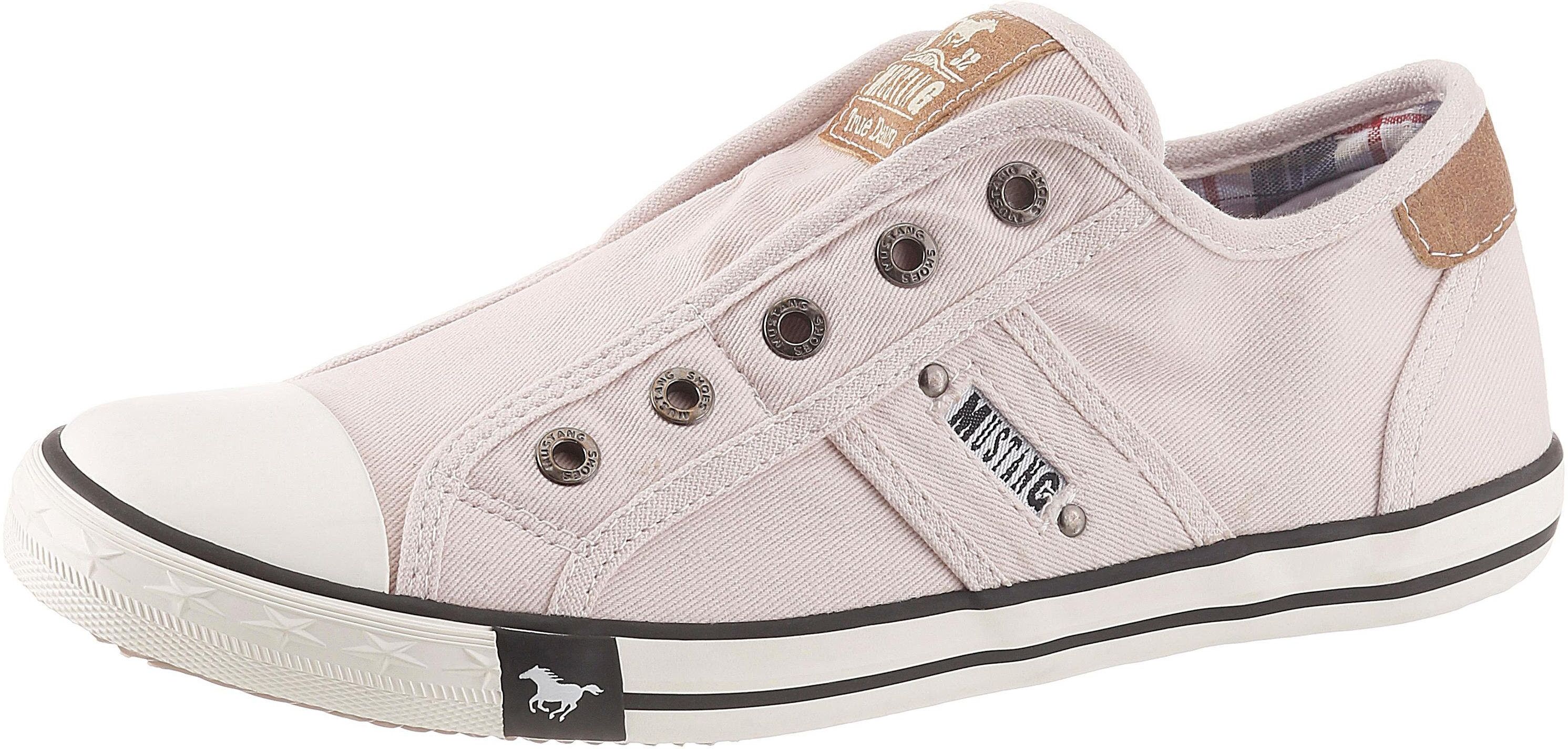 Mustang Shoes Slip-On Sneaker, in schöner Farbpalette rosa Größe 36 (3,5) 37 38 (5) 39 (5,5/6) 40 (6,5) 41 (7/7,5) 42 (8) 43 (8,5/9) 44 (9,5) 45 (10/10,5)