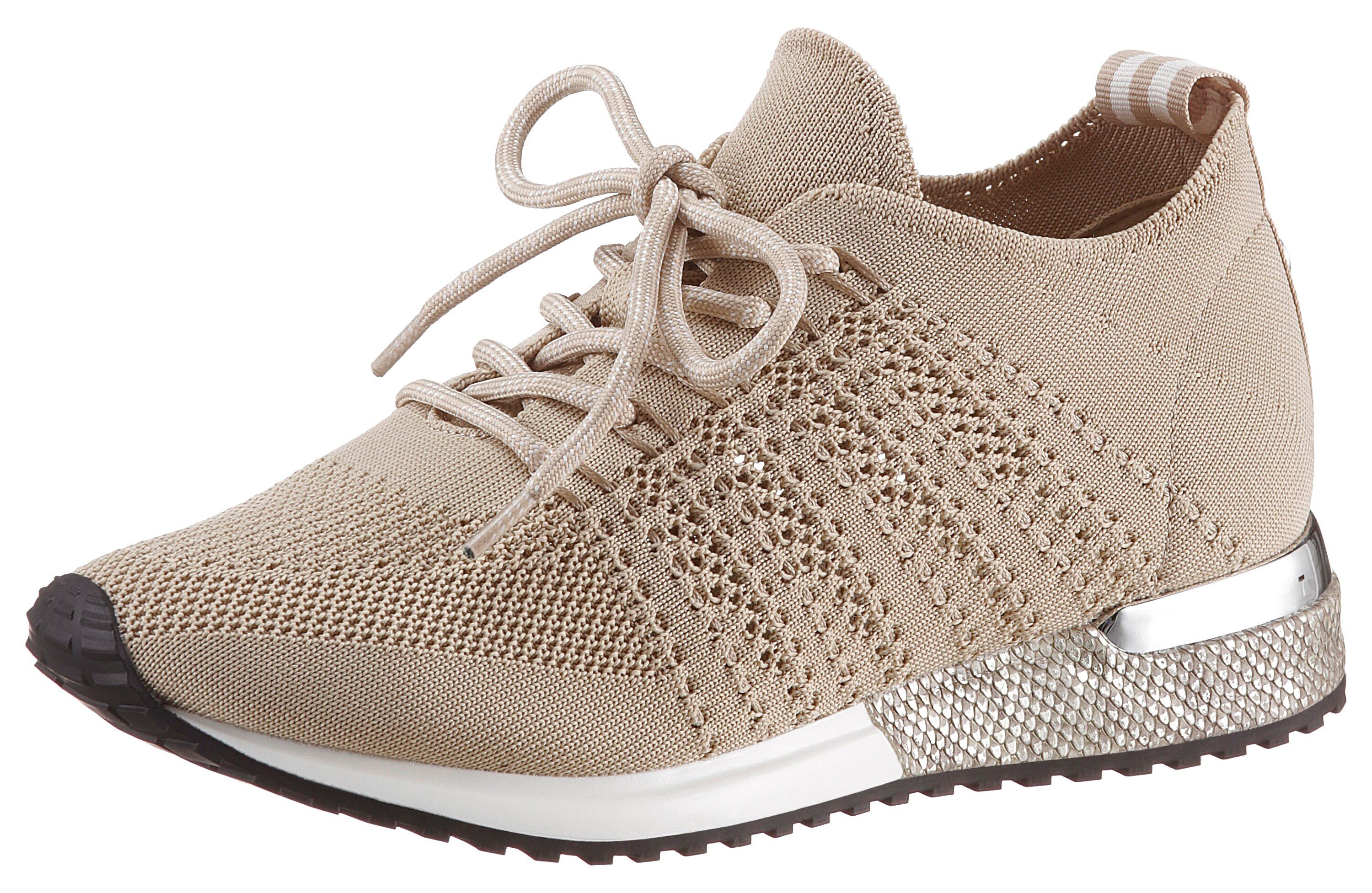 La Strada Keilsneaker »Fashion Sneaker«, mit Metallicdetails am Absatz beige Größe 36 37 38 39 40 41 42