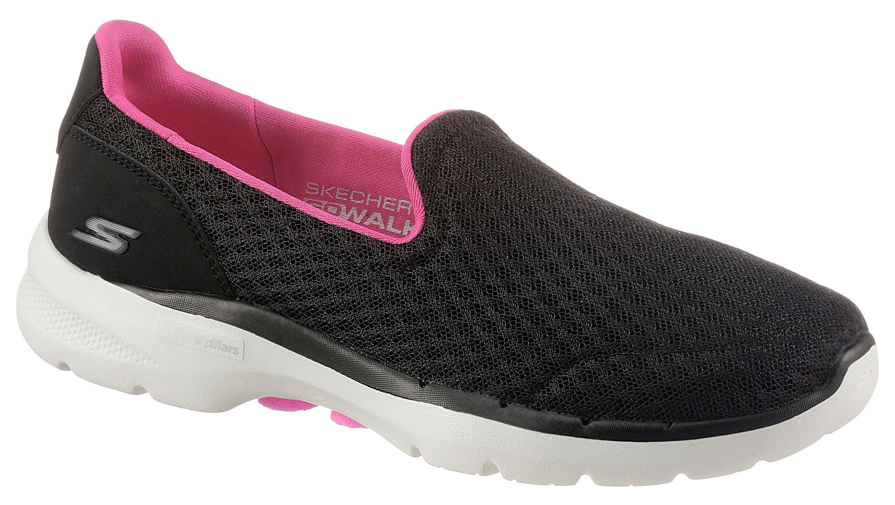 Skechers Slip-On Sneaker »GO WALK 6-BIG SPLASH«, im monochromen Look Floral Pink Größe 35 36 37 38 39 40 41 42 43