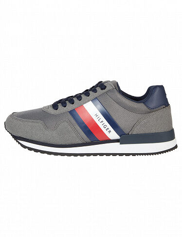 Tommy Hilfiger Herrensneakers «Mezol», dunkelgrau/dunkelblaue Schnürsenkel