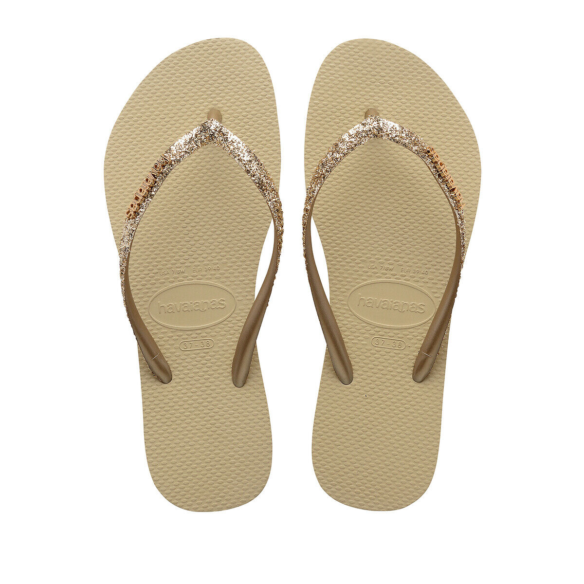 HAVAIANAS Zehenpantoletten Slim Glitter II BEIGE;SCHWARZ