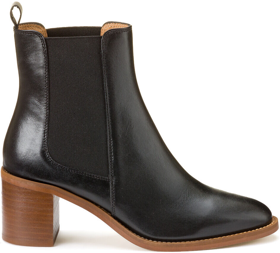 LA REDOUTE COLLECTIONS Chelsea-Boots aus Leder mit breitem Absatz SCHWARZ