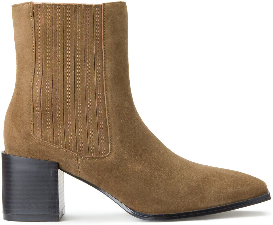 LA REDOUTE COLLECTIONS Boots mit breitem Absatz, Leder BRAUN