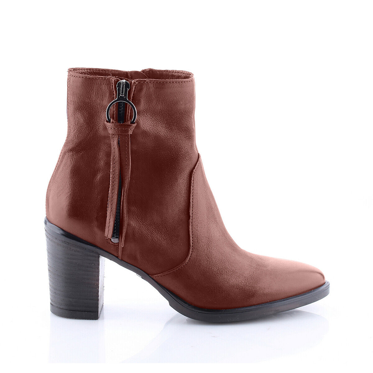 MJUS Lederboots mit hohem Absatz BRAUN