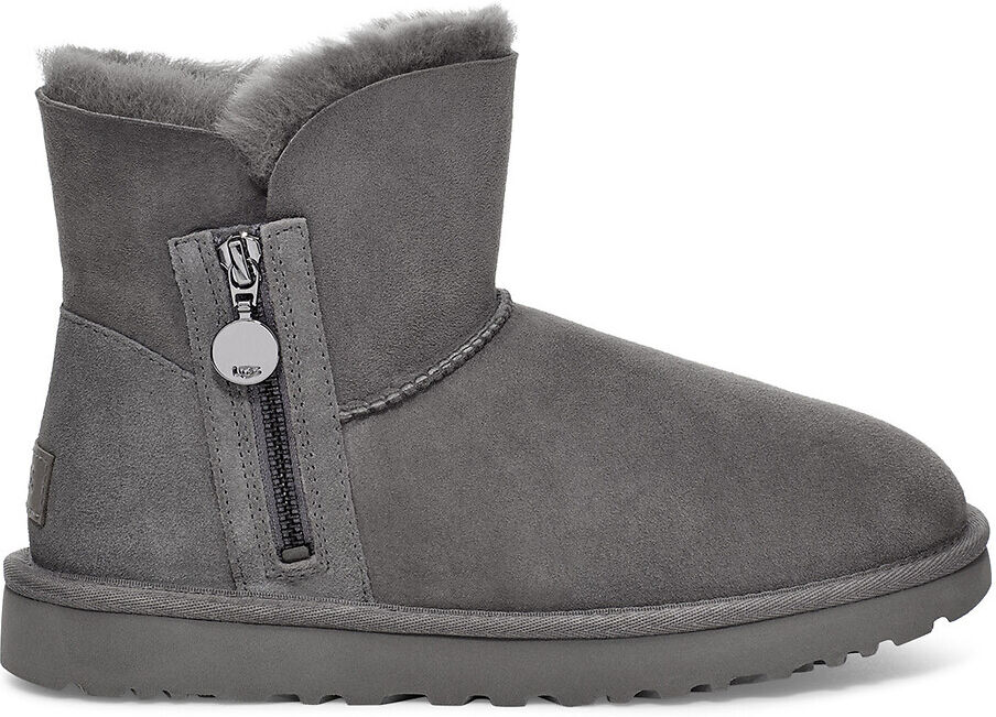 UGG Lederboots Bailey Zip Mini GRAU