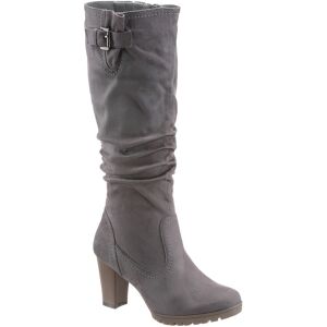 Stiefel CITY WALK Gr. 40, Normalschaft, grau Damen Schuhe High Heels mit Raffungen am slouchy Schaft