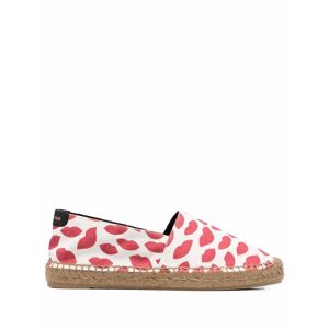 Saint Laurent Canvas-Espadrilles mit Lippen-Print - Weiß 38 Female