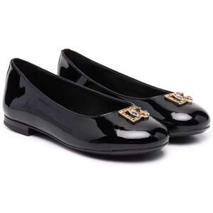 Dolce & Gabbana Kids Ballerinas mit Schmuckstein-Schnalle - Schwarz 32/33/24/26/27/36/38/35 Unisex