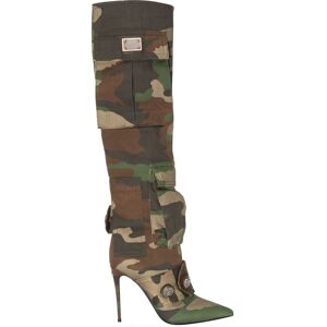 Dolce & Gabbana Stiefel mit Camouflagemuster - Grün 36 Female