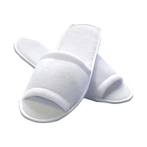 HYGONORM 10 Paar Slipper offen aus Polyester Weiß 28,5 cm lang wasserabweisend Hotelslipper Hausschuhe Hotelhausschuhe Einwegslipper Gästehausschuhe