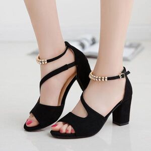 Panda Shoes Größe 34–42 Damen-Sommermode Peep-Toe-Schleife Klobige Sandalen-Pumps Mit Hohem Absatz