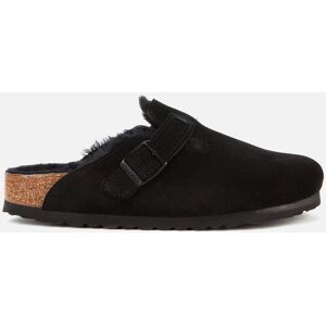 Birkenstock Women's Boston Slim Fit Suede/Shearling Mules - Black - UK 4.5/EU 37