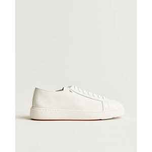 Santoni Low Top Grain Leather Sneaker White Calf