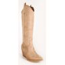 Martin Pescatore Texanische Wildlederstiefel Stiefel mit Absatz Damen Beige Größe 37