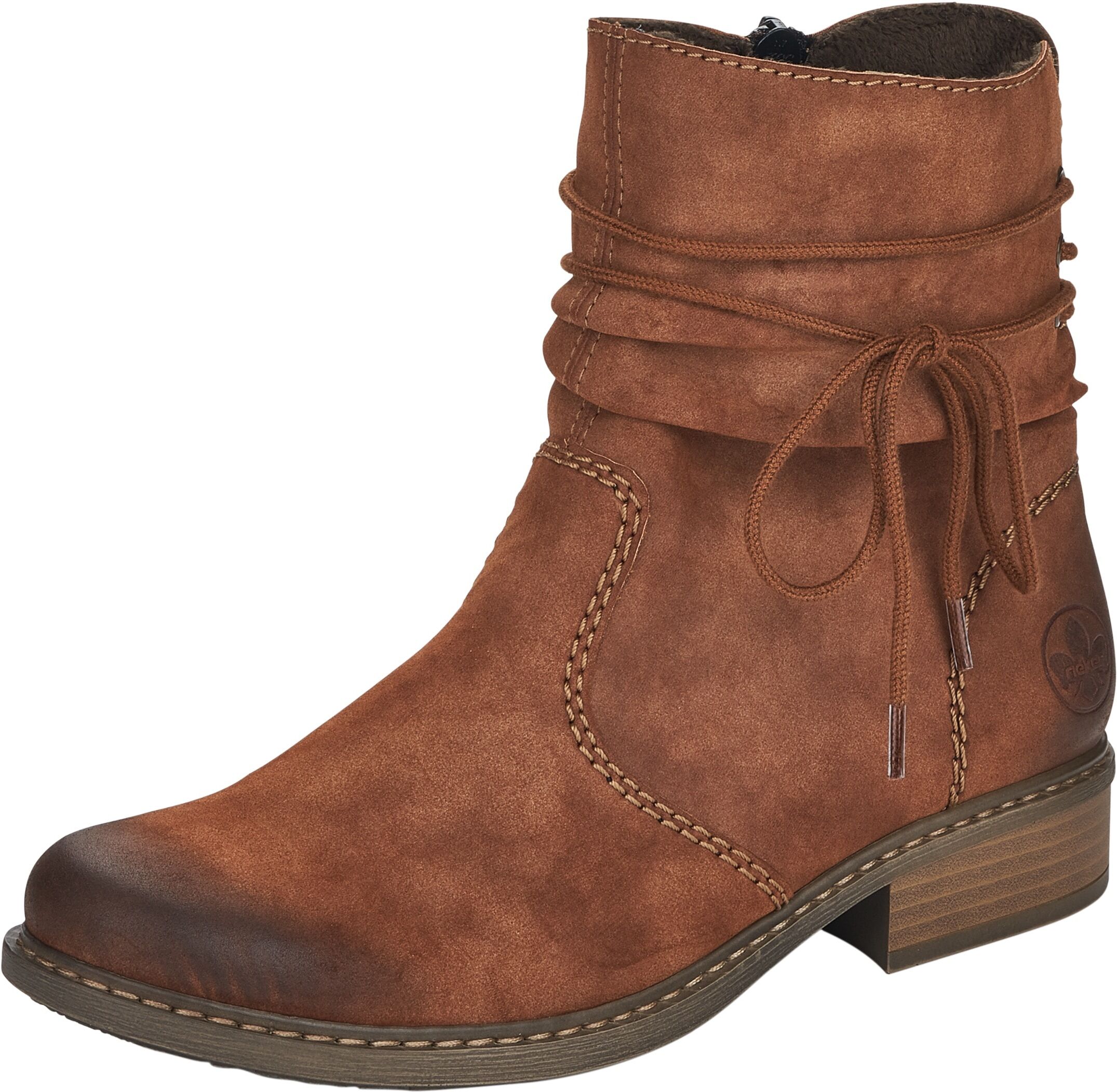 Stiefelette RIEKER Gr. 37, braun Damen Schuhe Boots Reißverschlussstiefeletten in aktueller Used-Optik