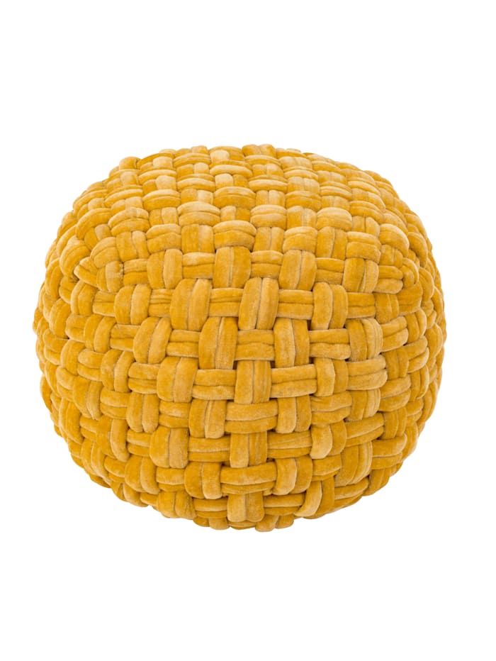 IMPRESSIONEN living Pouf, Samt IMPRESSIONEN living goldfarben