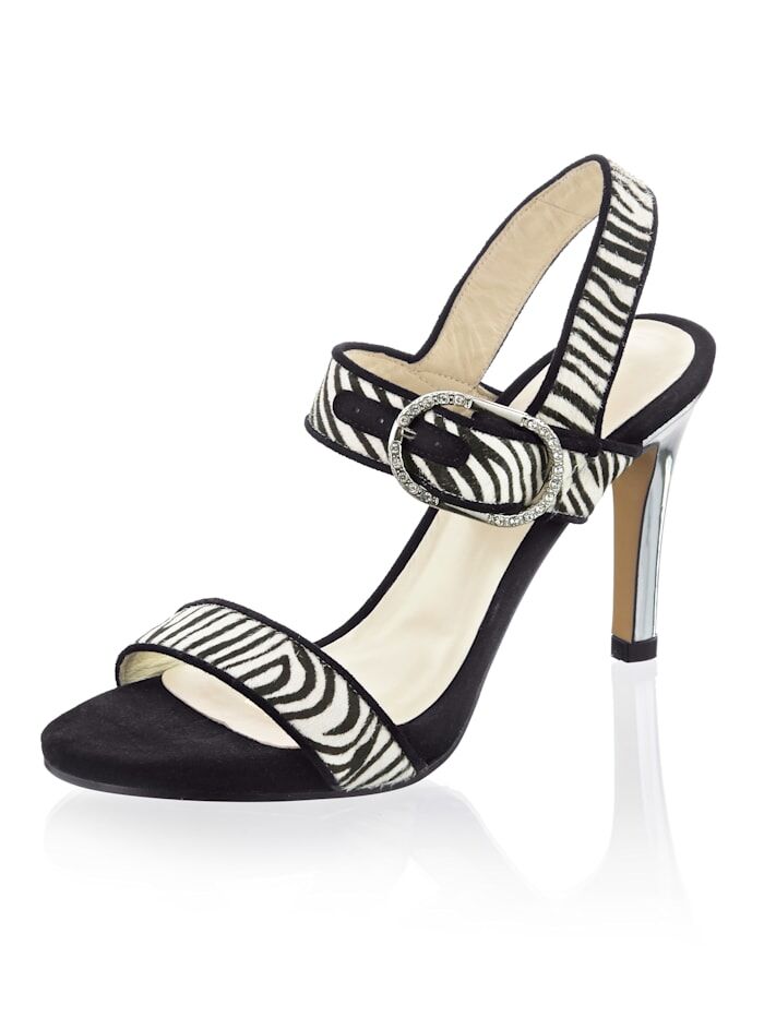 Alba Moda Sandalette im angesagten Zebradessin, schwarz