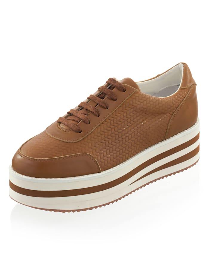 Alba Moda Sneaker in Flechtoptik, braun