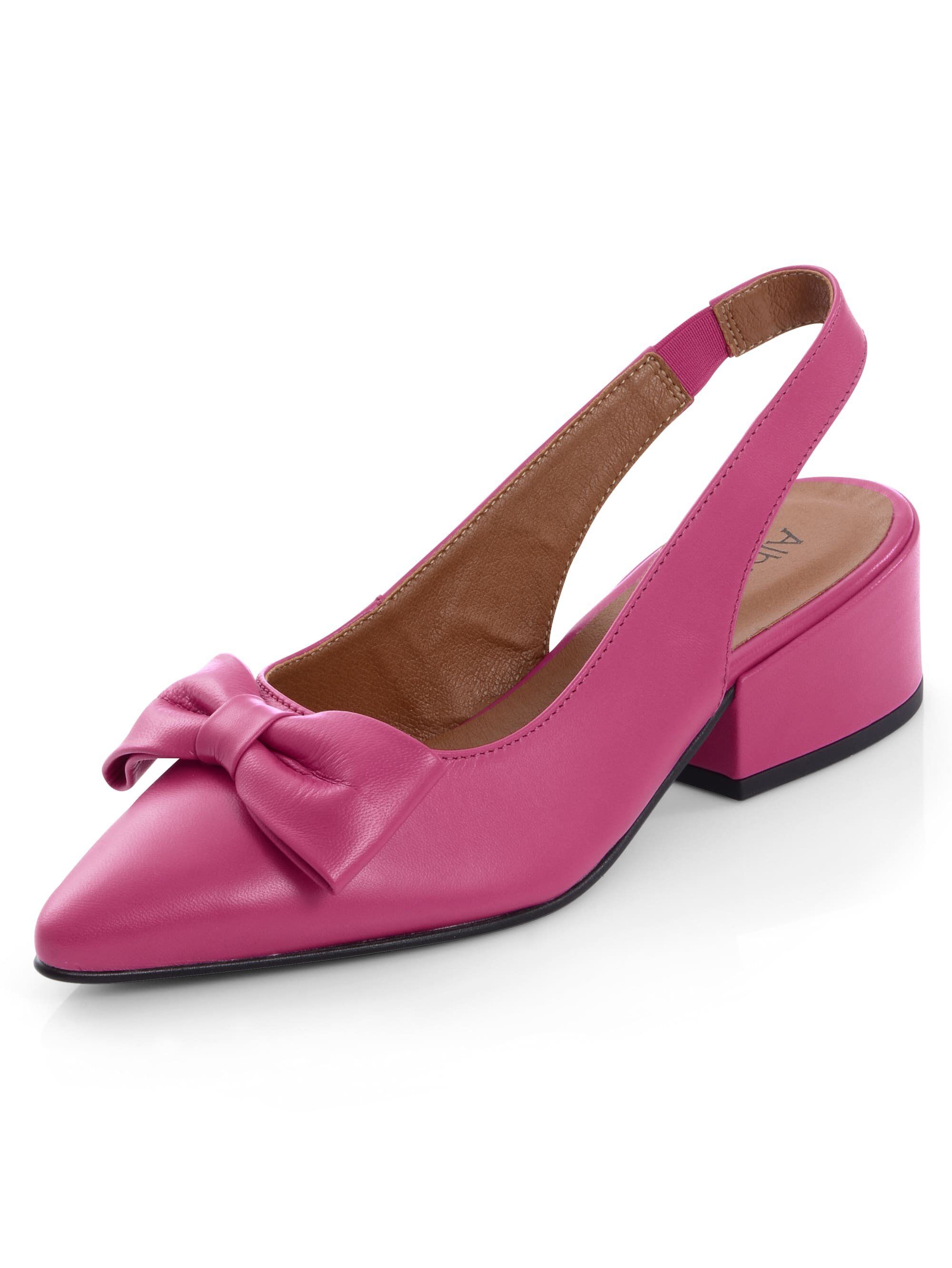 Alba Moda Slingpumps aus hochwertigem Ziegenleder, Pink