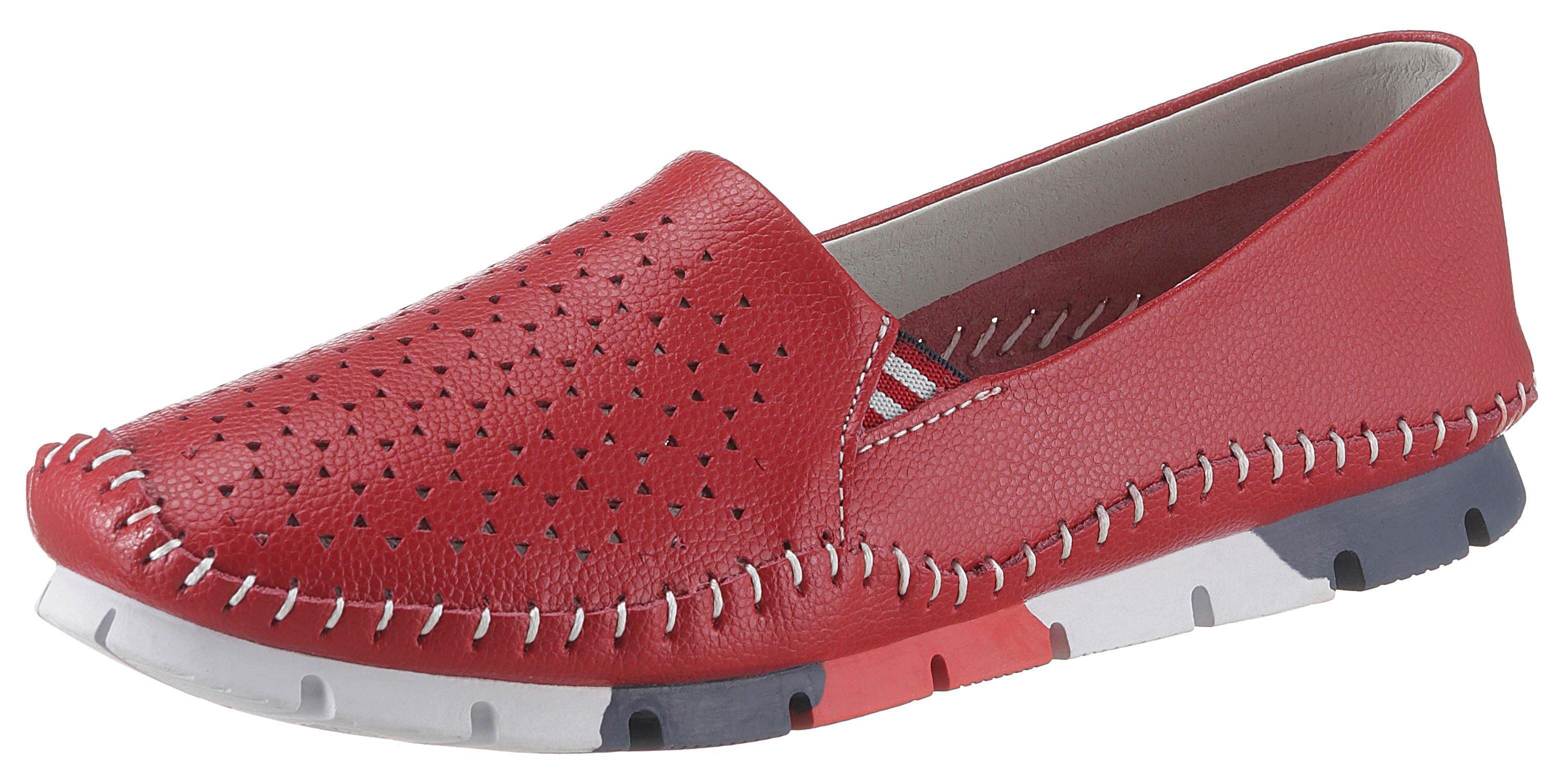 COSMOS Comfort Slipper mit bunter Laufsohle, rot