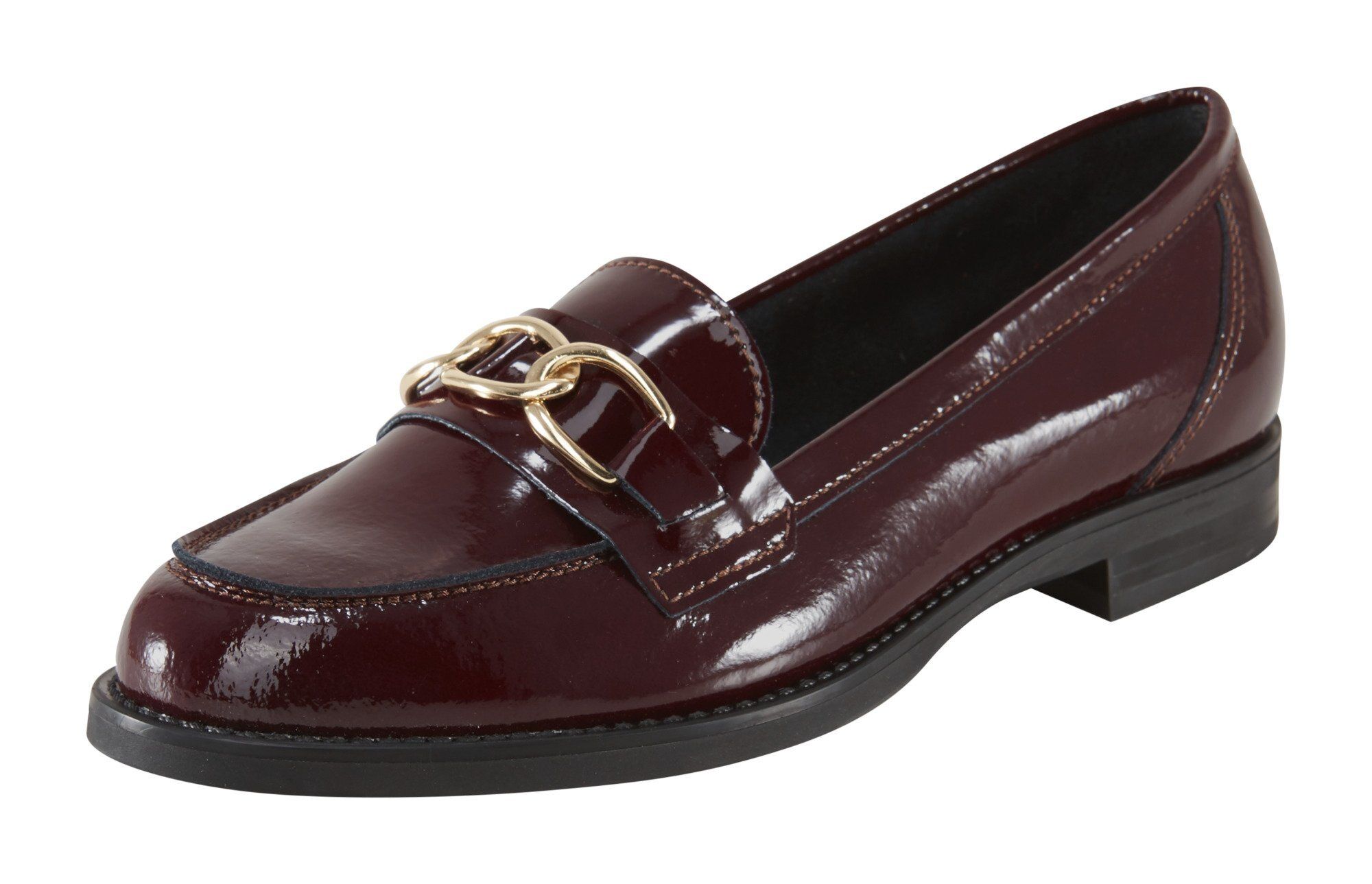 heine Slipper aus Lackleder, bordeaux