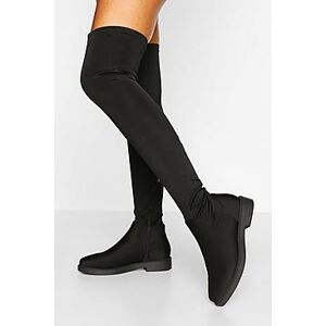 Flat Stretch Over The Knee Boots  black 38 Female