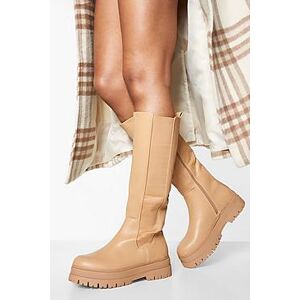 Chunky Knee High Chelsea Boots  camel 36 Female