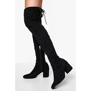 Block Heel Thigh High Over The Knee Boots  black 37 Female