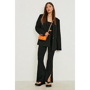 Split Side Premium Thick Cotton Flares  black 36 Female