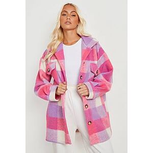 Bright Check Shacket  pink 36 Female