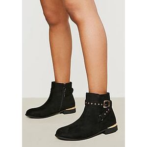 Wide Fit Buckle And Stud Detail Chelsea Boot  black 36 Female