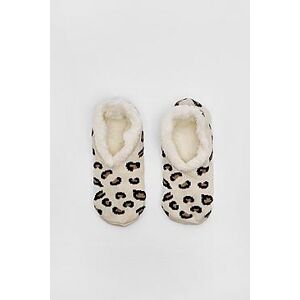 Leopard Print Fluffy Slipper Socks    Female