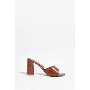 Croc With You Asymmetric Heeled Mules  camel 39 Female