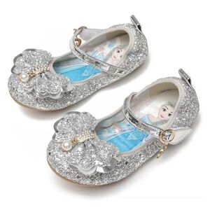 Tbutik prinsessesko elsa sko børnefestsko sølvfarvede