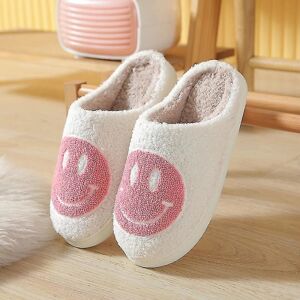 De nye Slippers Smiley Face Slippers Dame Smil Slippers Pink Pink 38-39