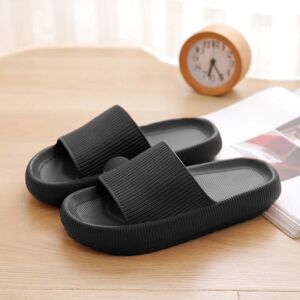 Kvinders Chunky Platform Cloud Slippers black 38/39（250mm）