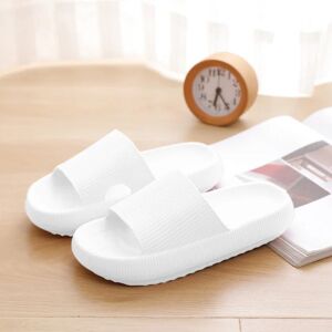 Kvinders Chunky Platform Cloud Slippers White 36/37（240mm）